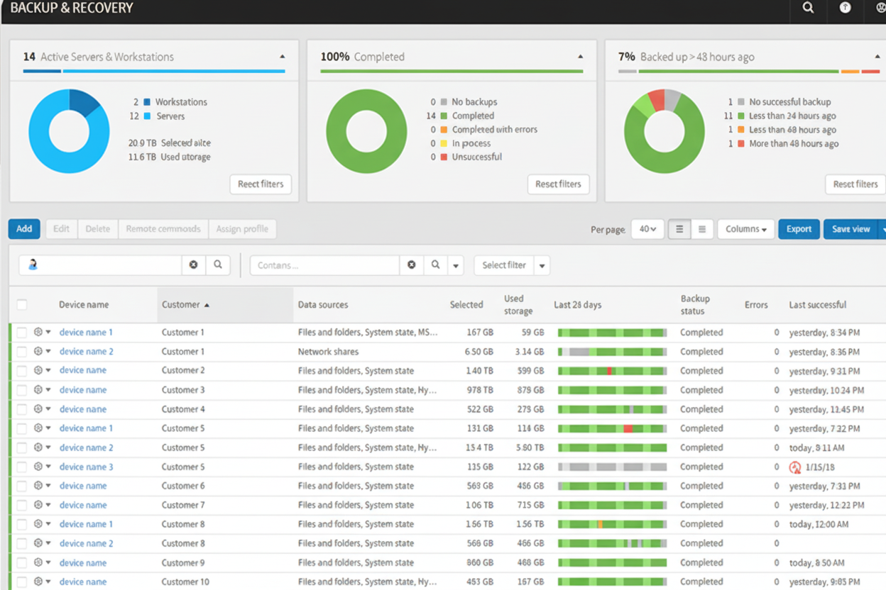 Hybrid Backup Dashboard