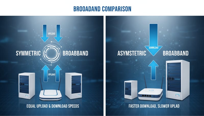 How to Choose Between Symmetric and Asymmetric Broadband